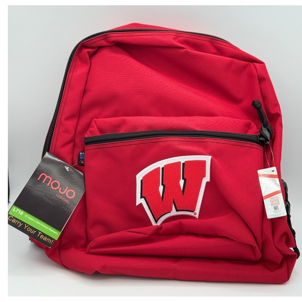 University of Wisconsin MOJO Backpack - 2 Pockets - NEW With Tags - Made In USA